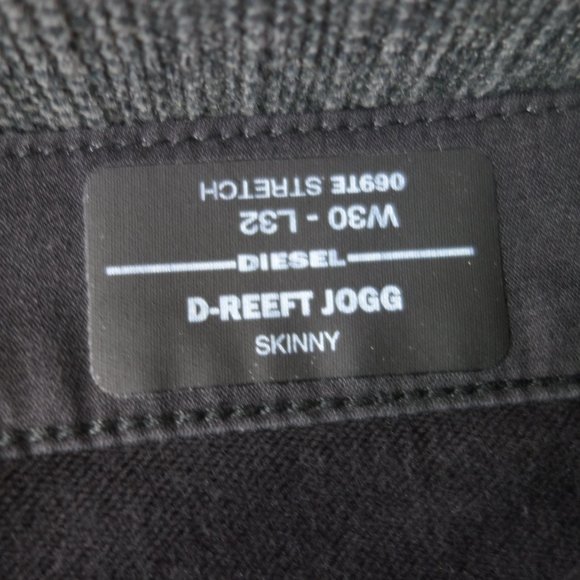 Diesel D-REEFT W30 L32 SKINNY Black JOGG JEANS - Picture 10 of 14